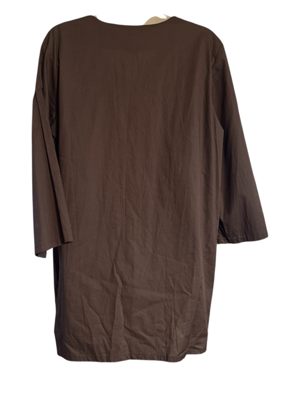 NWT CHOCOLATE V-NECK TUNIC w/SUTASH NECKLINE DETAIL LArge #2 - Picture 6 of 8